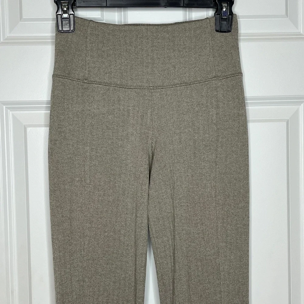 Athleta Delancey Herringbone Flare Pants XXS Taupe Brown High Rise‎ Athleisure